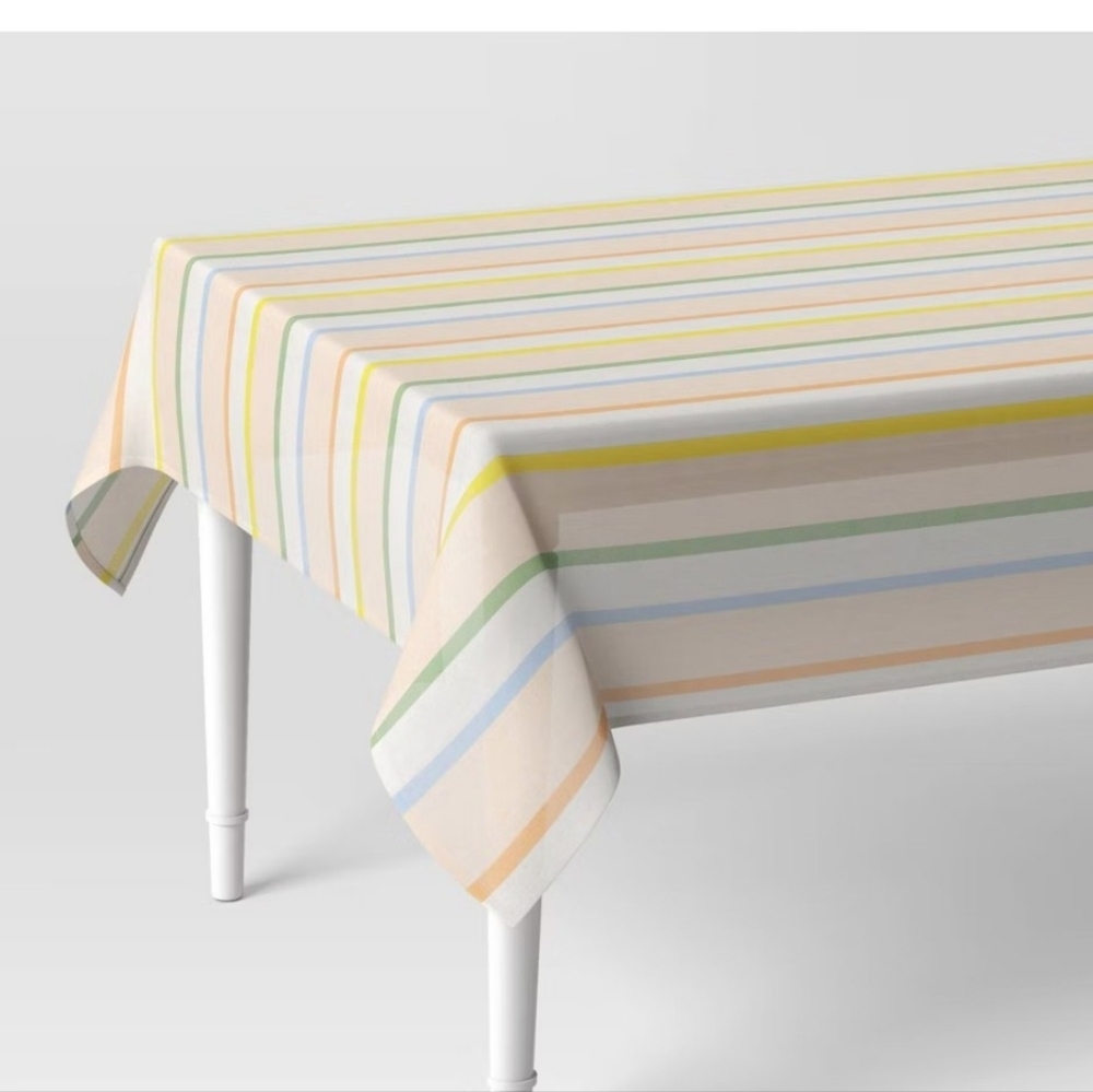 Striped Room Essentials Tablecloth Brand New 60 X 84"
